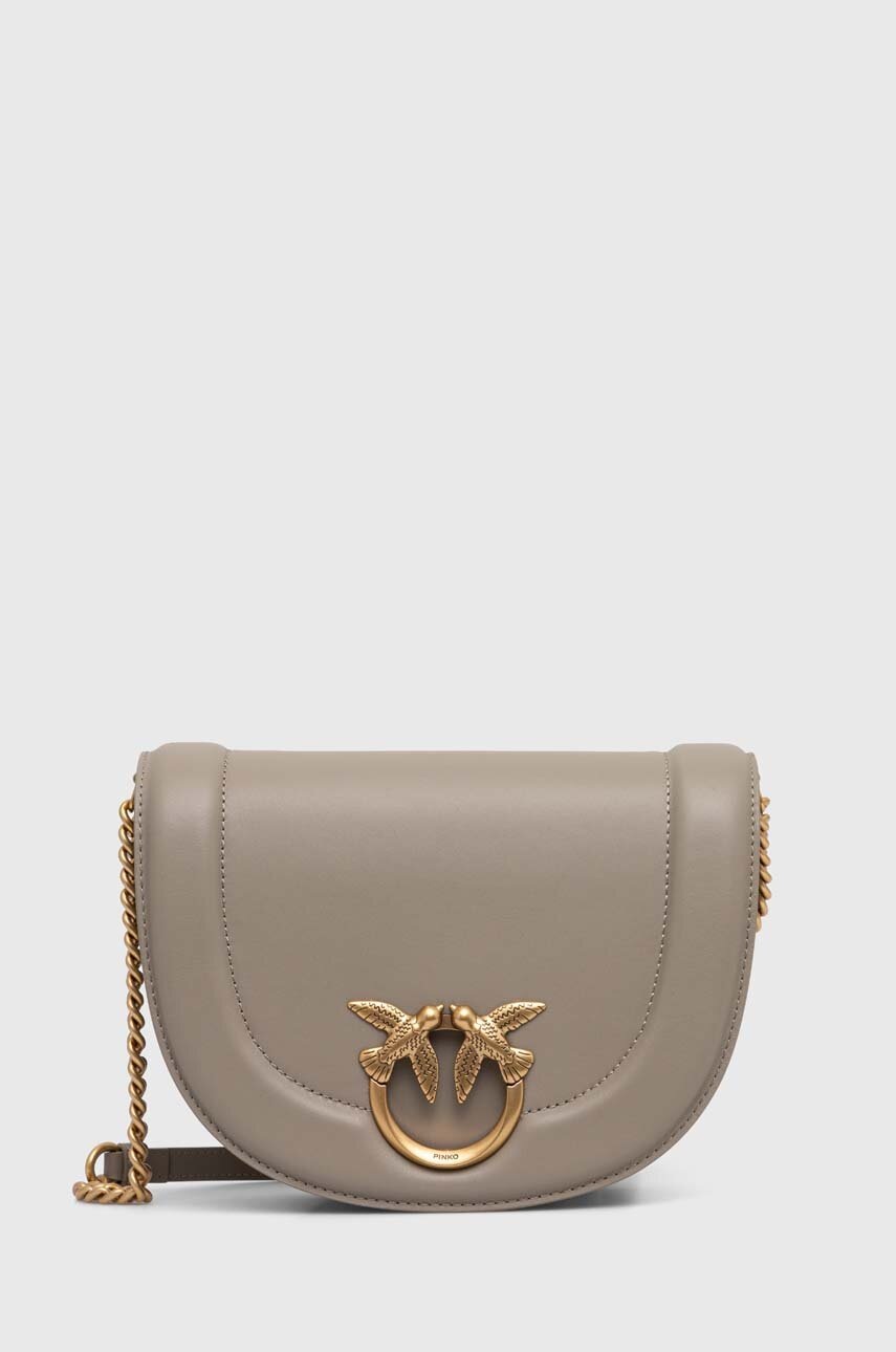 

Кожена чанта Pinko в сиво 101510.A0QO, Сив