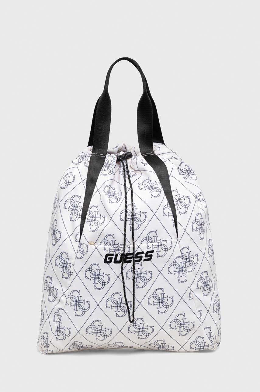 

Раница Guess в бяло голям размер с десен, Бял