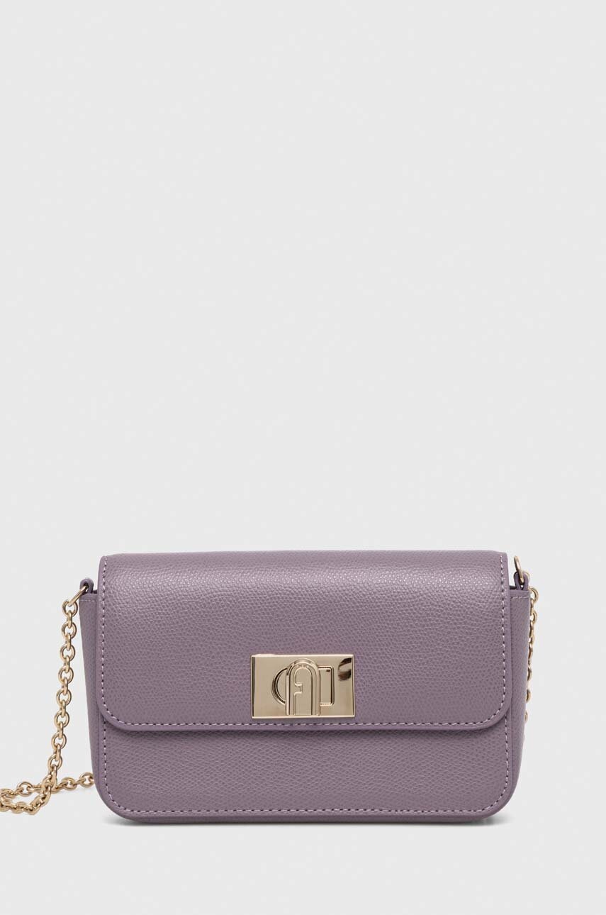

Кожаная сумочка Furla цвет фиолетовый