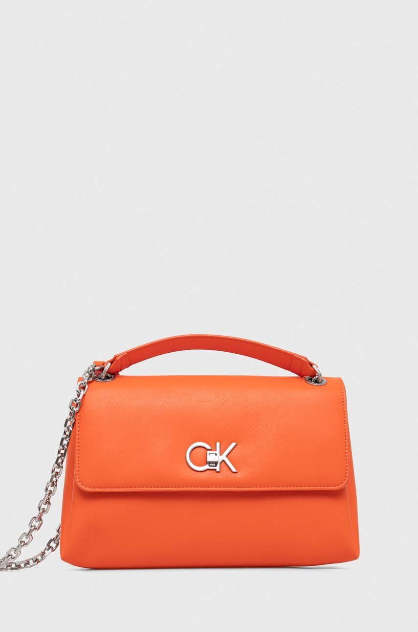 Kabelka Calvin Klein oranžová barva, K60K611084