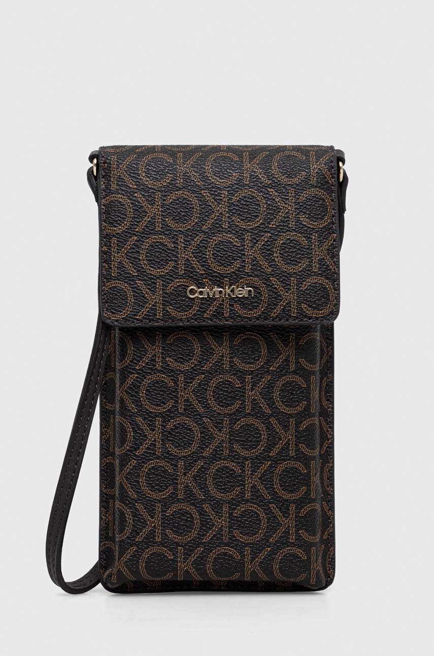 

Калъф за телефон Calvin Klein в кафяво, Кафяв
