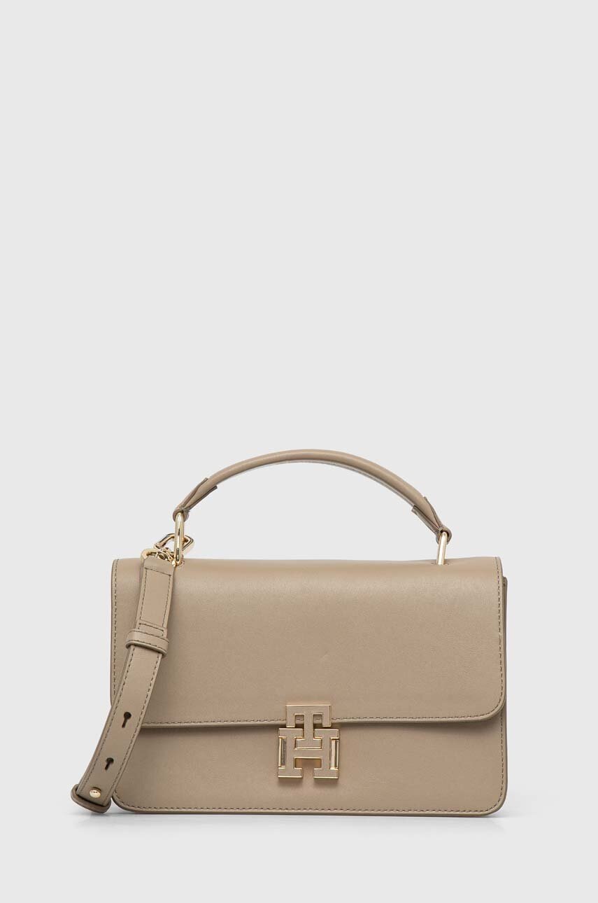 

Кожена чанта Tommy Hilfiger в бежово, Бежов
