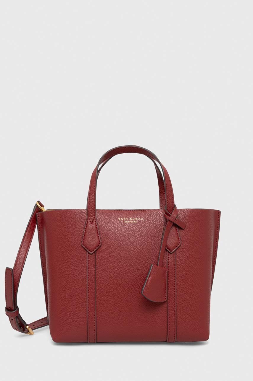 

Кожена чанта Tory Burch в бордо