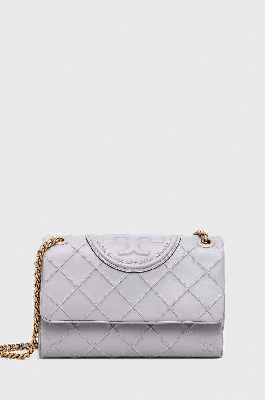 

Кожаная сумочка Tory Burch цвет серый