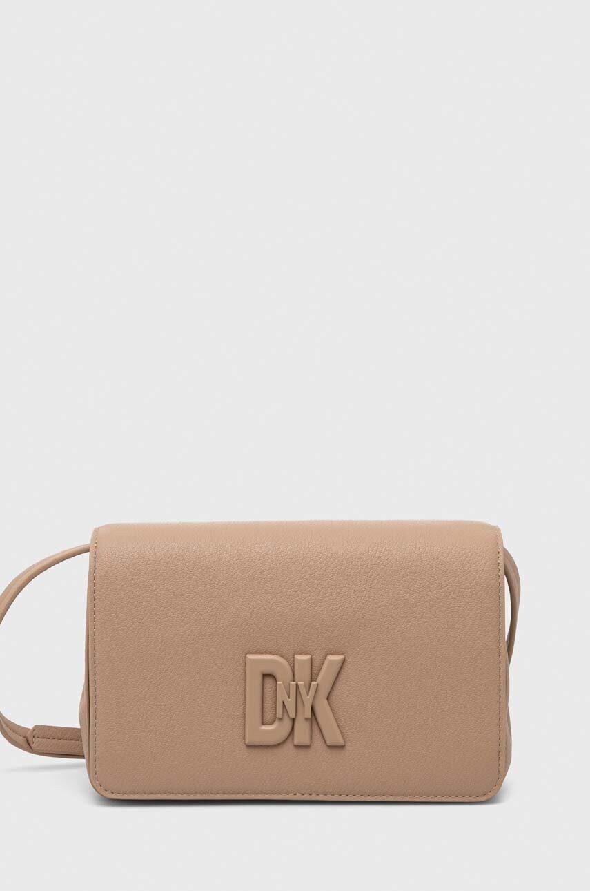 

Кожаная сумочка Dkny цвет бежевый