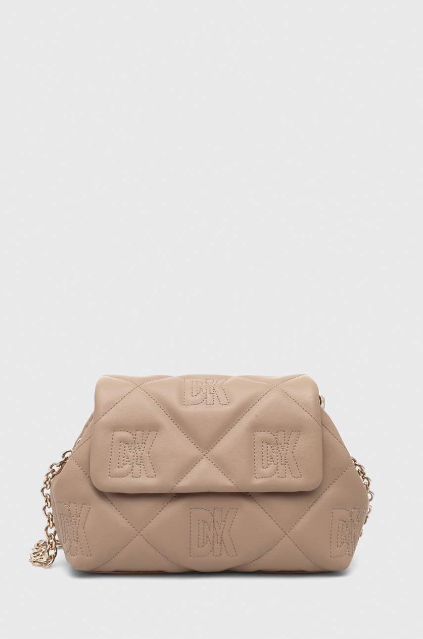 

Шкіряна сумочка Dkny колір бежевий