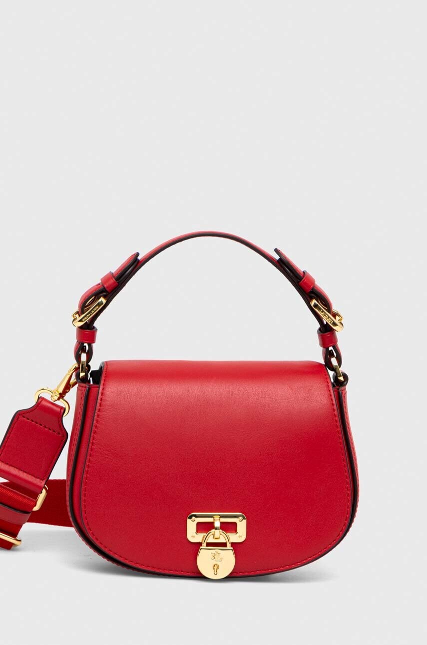 

Кожаная сумочка Lauren Ralph Lauren цвет красный