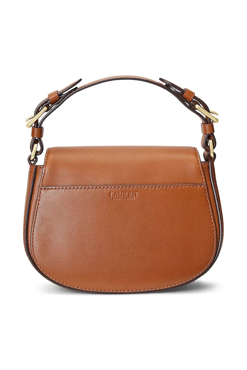 Кожаная сумочка Lauren Ralph Lauren цвет коричневый Кожаная сумочка Lauren Ralph Lauren цвет коричневый