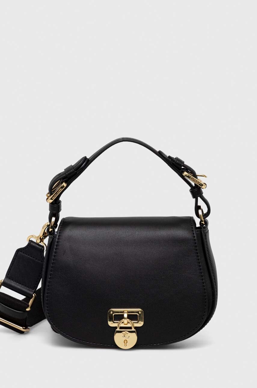 Levně Kožená kabelka Lauren Ralph Lauren černá barva, 431915354