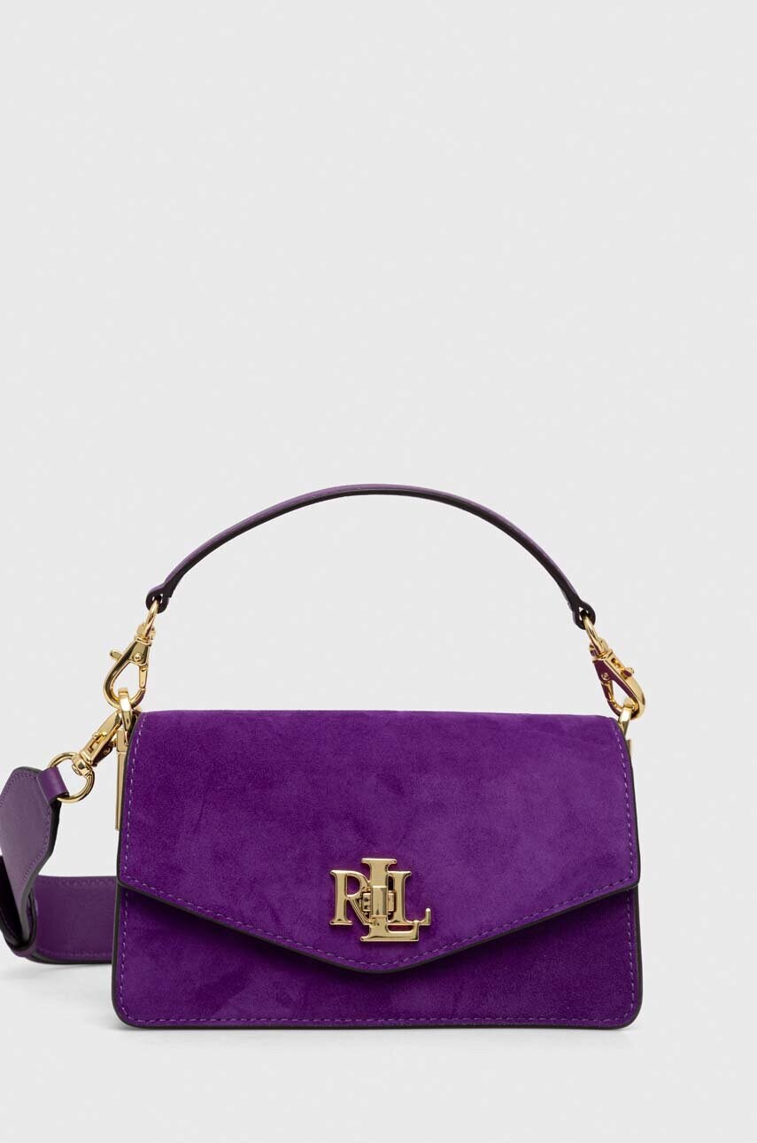 

Велурена чанта Lauren Ralph Lauren в лилаво, Виолетов
