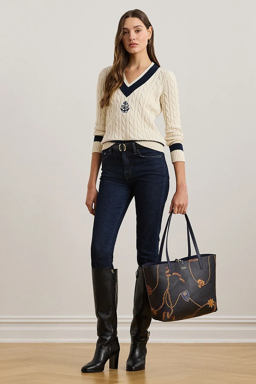 Двостороння сумочка Lauren Ralph Lauren колір синій 431795329 