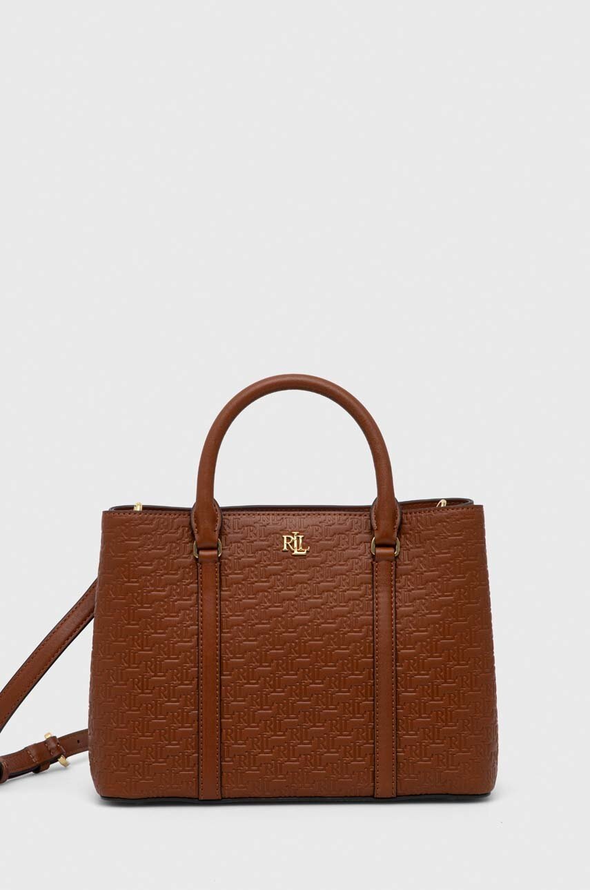 

Кожаная сумочка Lauren Ralph Lauren цвет коричневый