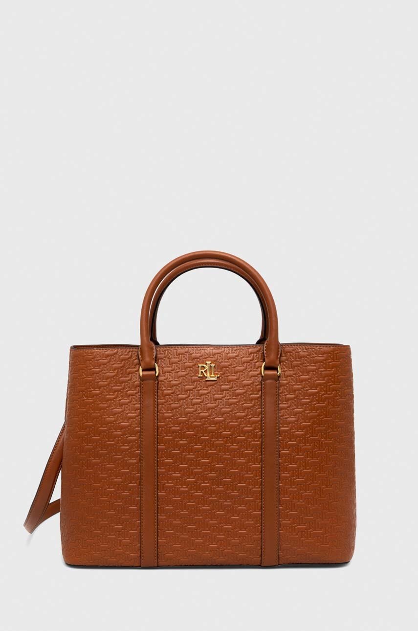 

Кожаная сумочка Lauren Ralph Lauren цвет коричневый