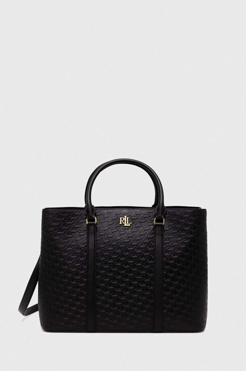 

Шкіряна сумочка Lauren Ralph Lauren колір чорний