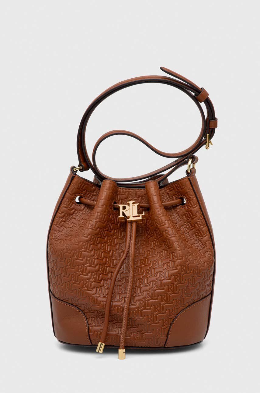 

Кожаная сумочка Lauren Ralph Lauren цвет коричневый