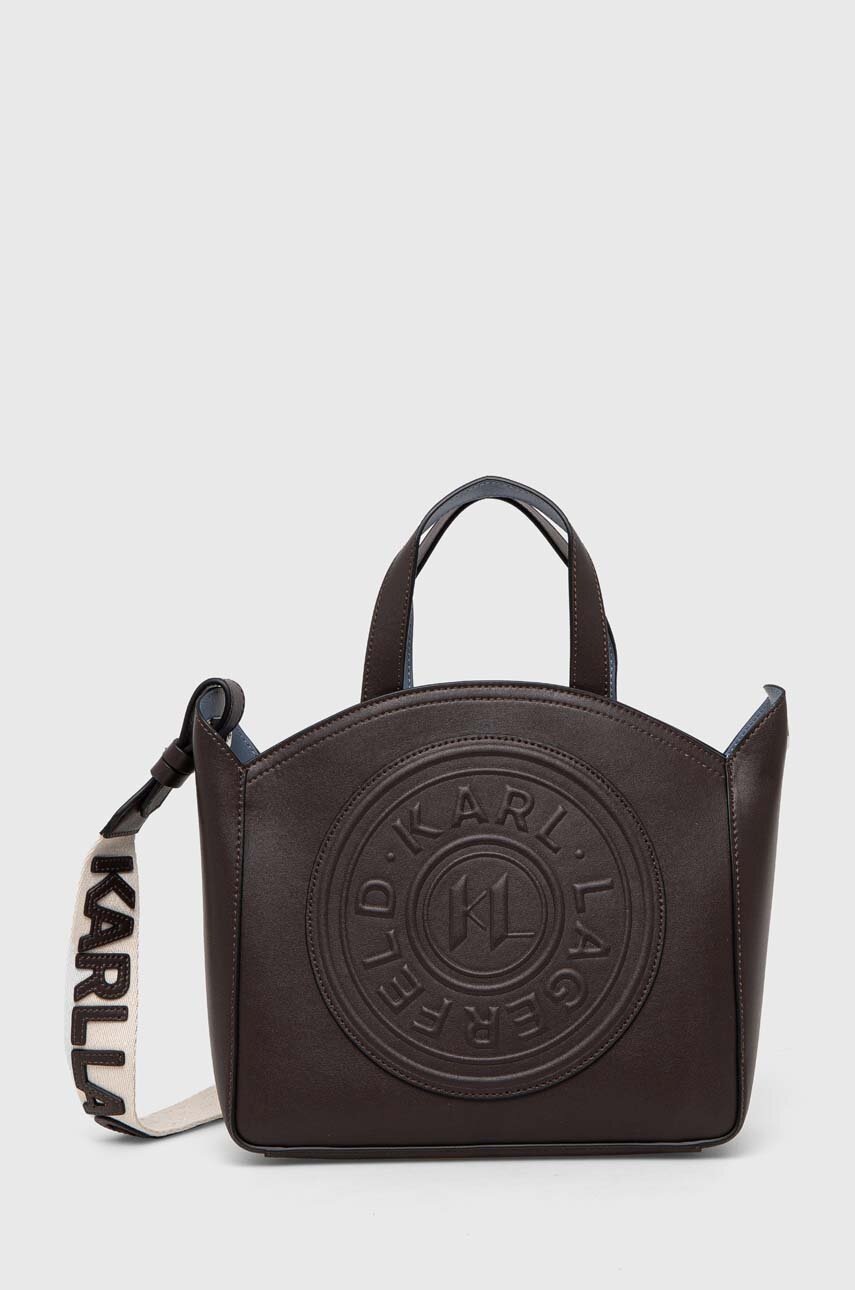 

Шкіряна сумочка Karl Lagerfeld колір коричневий