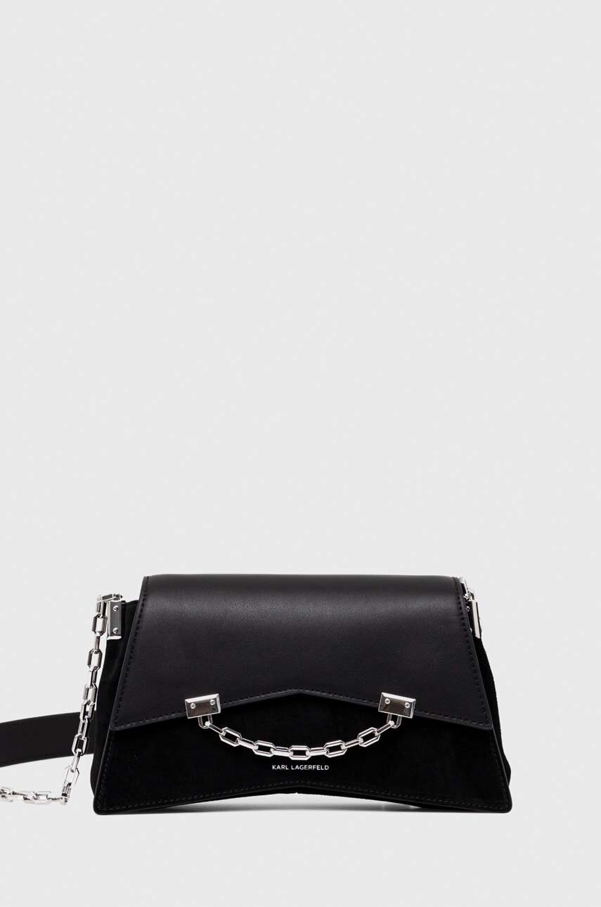 Karl Lagerfeld poseta de piele culoarea negru