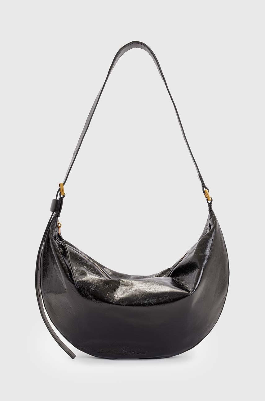 

Кожаная сумочка AllSaints Half Moon цвет чёрный