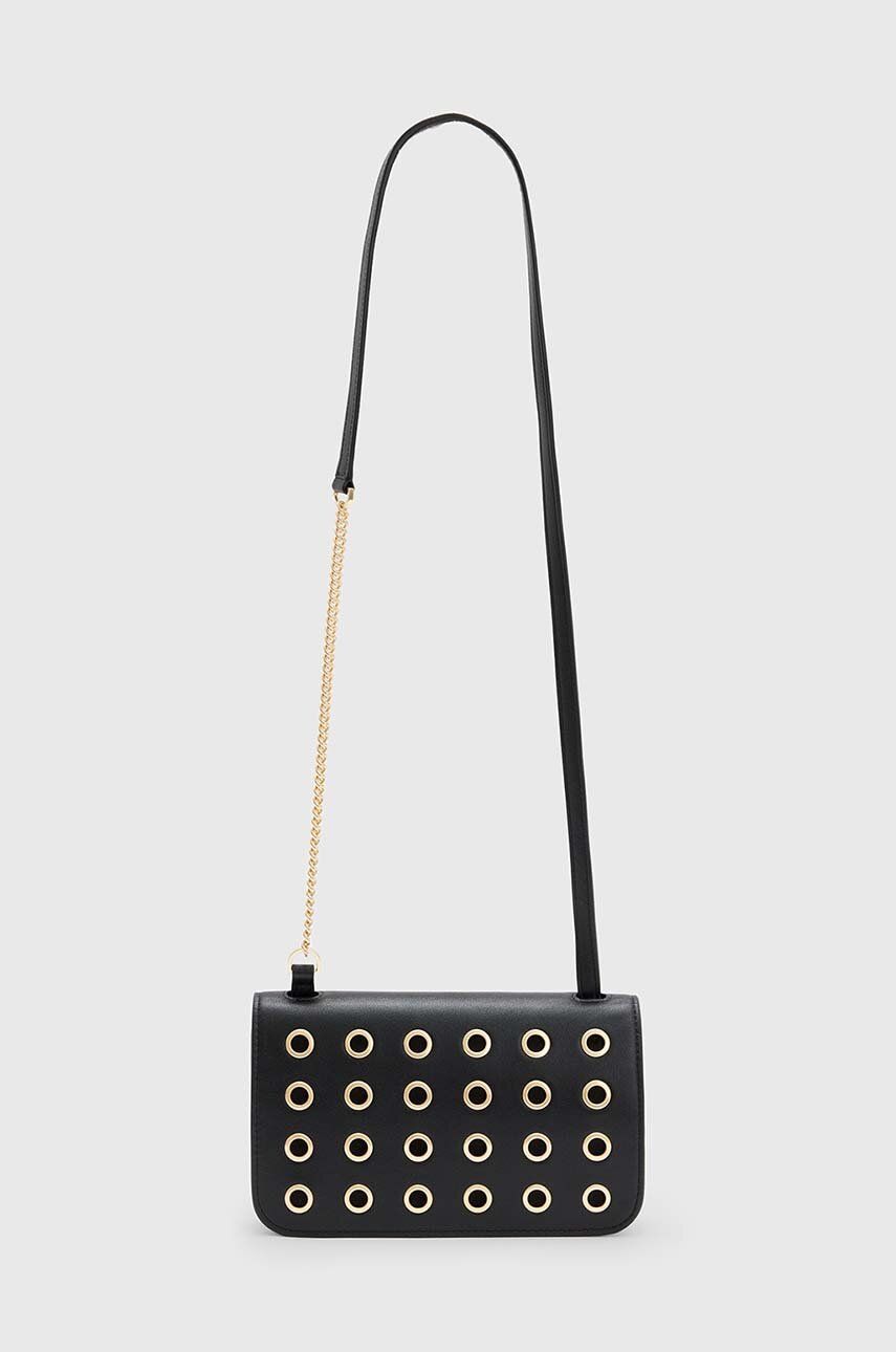 Kožená kabelka AllSaints Ludivine černá barva - černá - Hlavní materiál: Hovězí useň Podšívka: 
