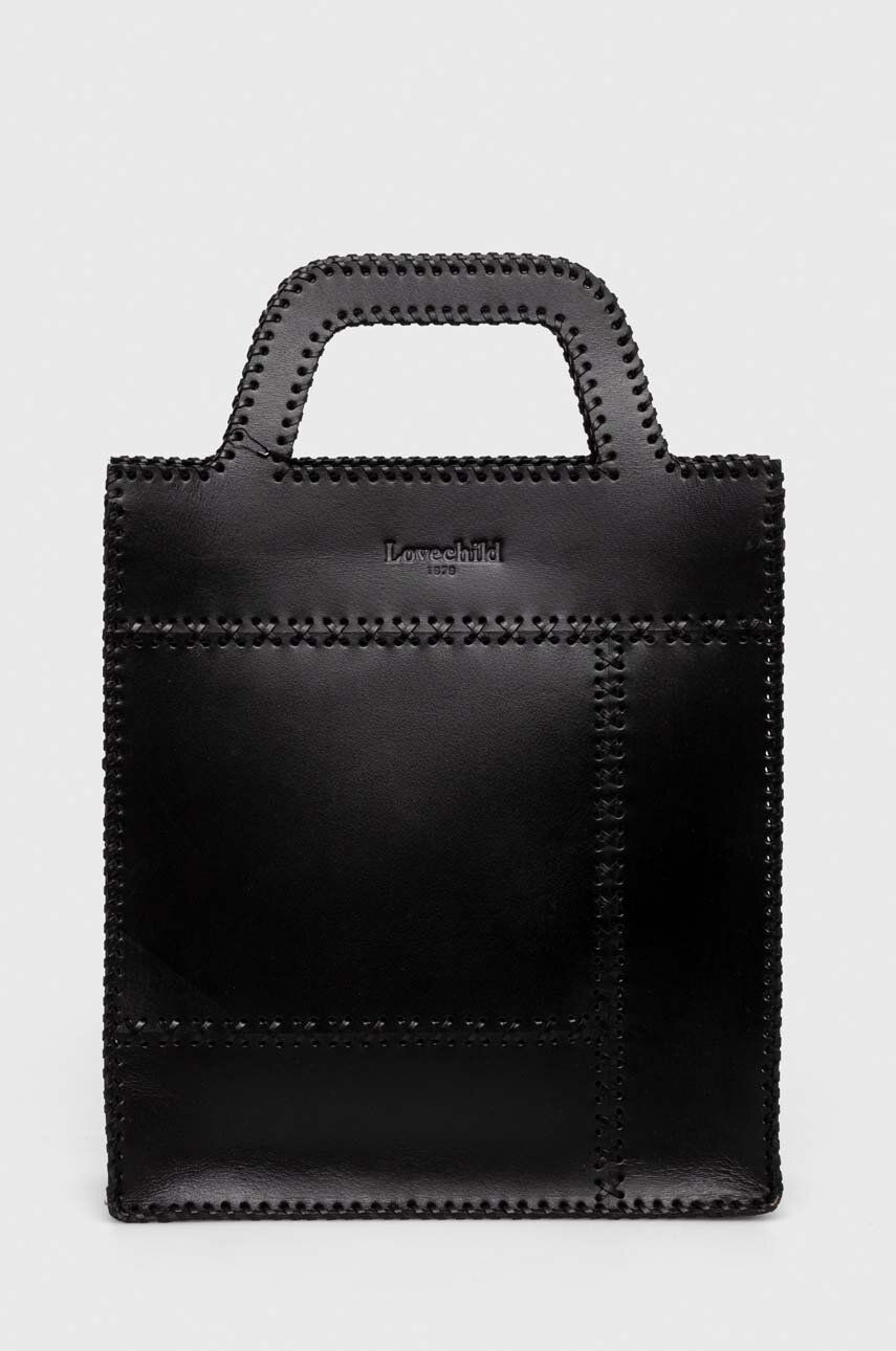 Kožená kabelka Lovechild černá barva - černá - 100 % Přírodní kůže