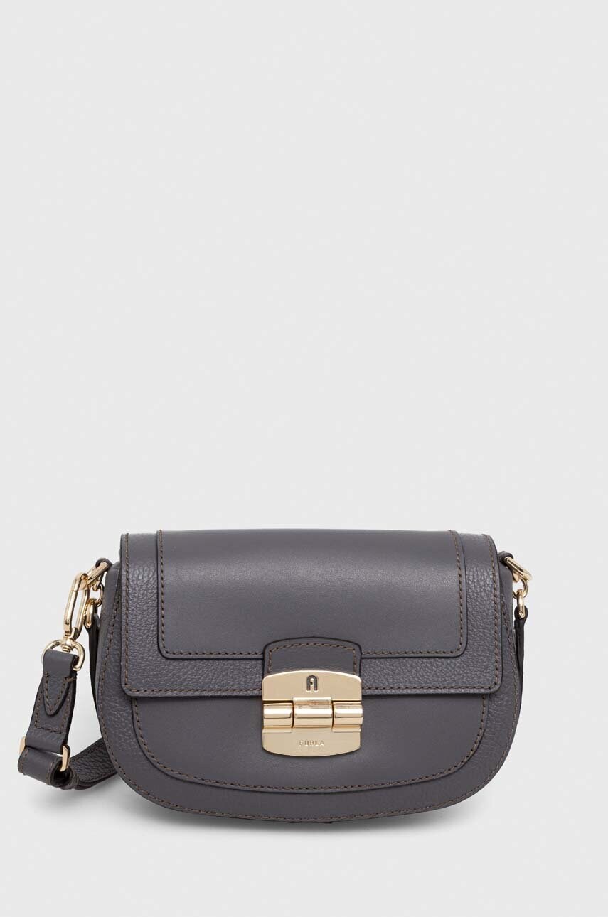 

Кожаная сумочка Furla цвет серый