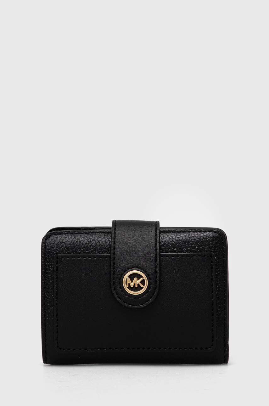 E-shop Kožená peněženka MICHAEL Michael Kors černá barva