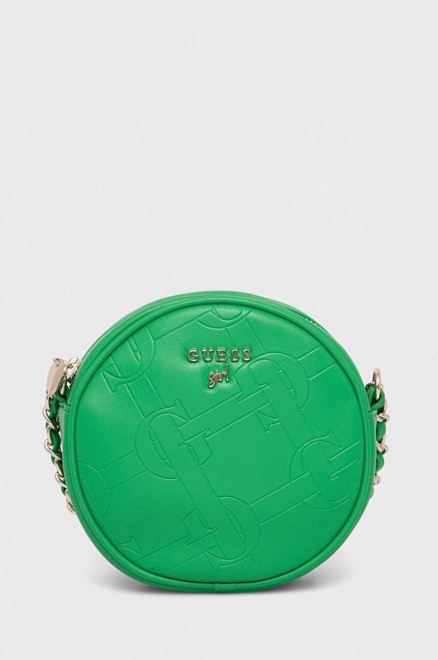 Dětská kabelka Guess zelená barva - zelená -  Hlavní materiál: 100 % Polyuretan Podšívka: 