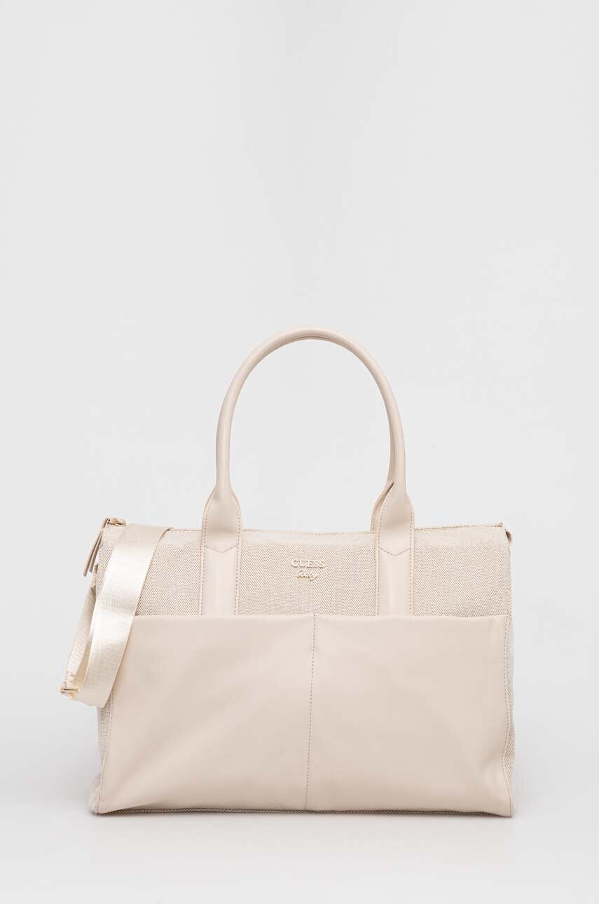 

Чанта за количка Guess в бежово, Бежов
