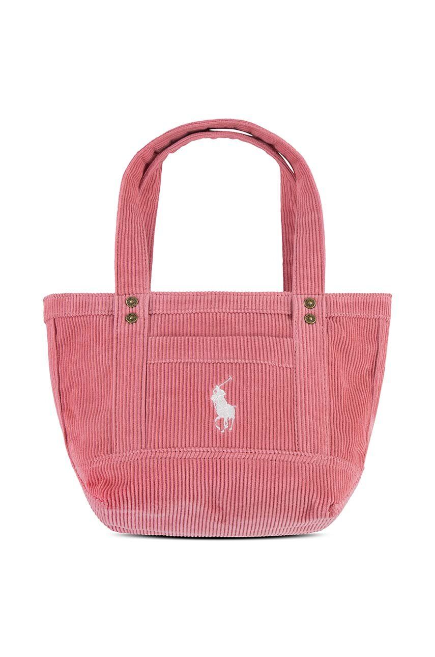 Dětská kabelka Polo Ralph Lauren růžová barva - růžová - 100 % Bavlna