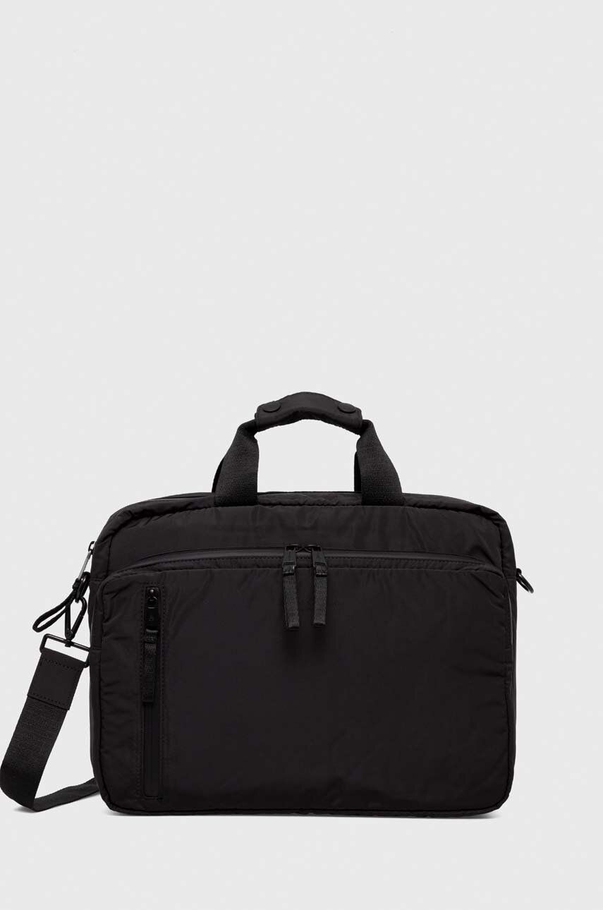 Taška na notebook Marc O′Polo černá barva - černá - 100 % Recyklovaný polyester