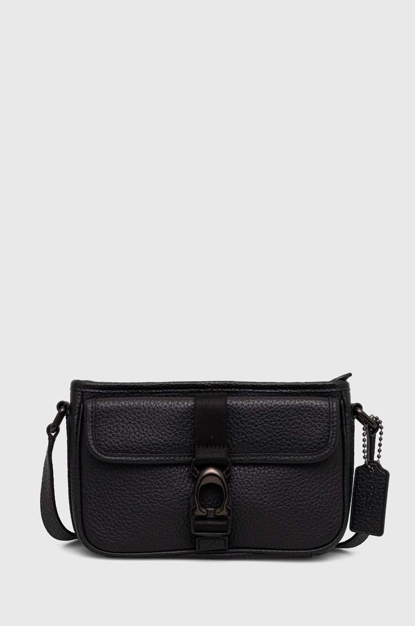 E-shop Kožená taška Coach černá barva