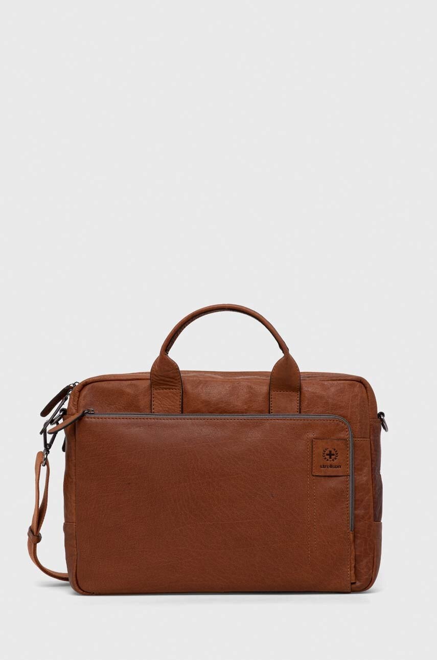 Strellson geanta de piele culoarea maro