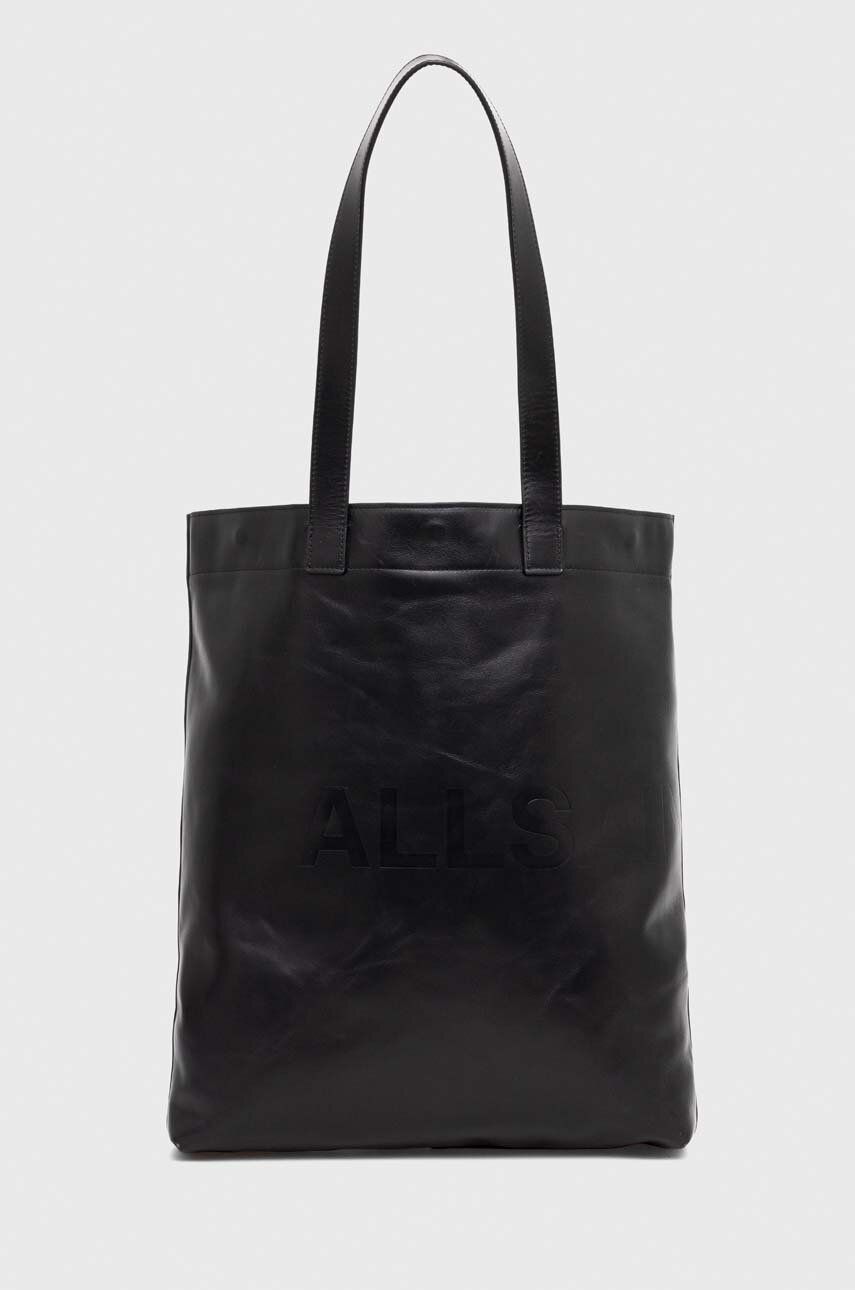AllSaints geanta de piele Yuto culoarea negru