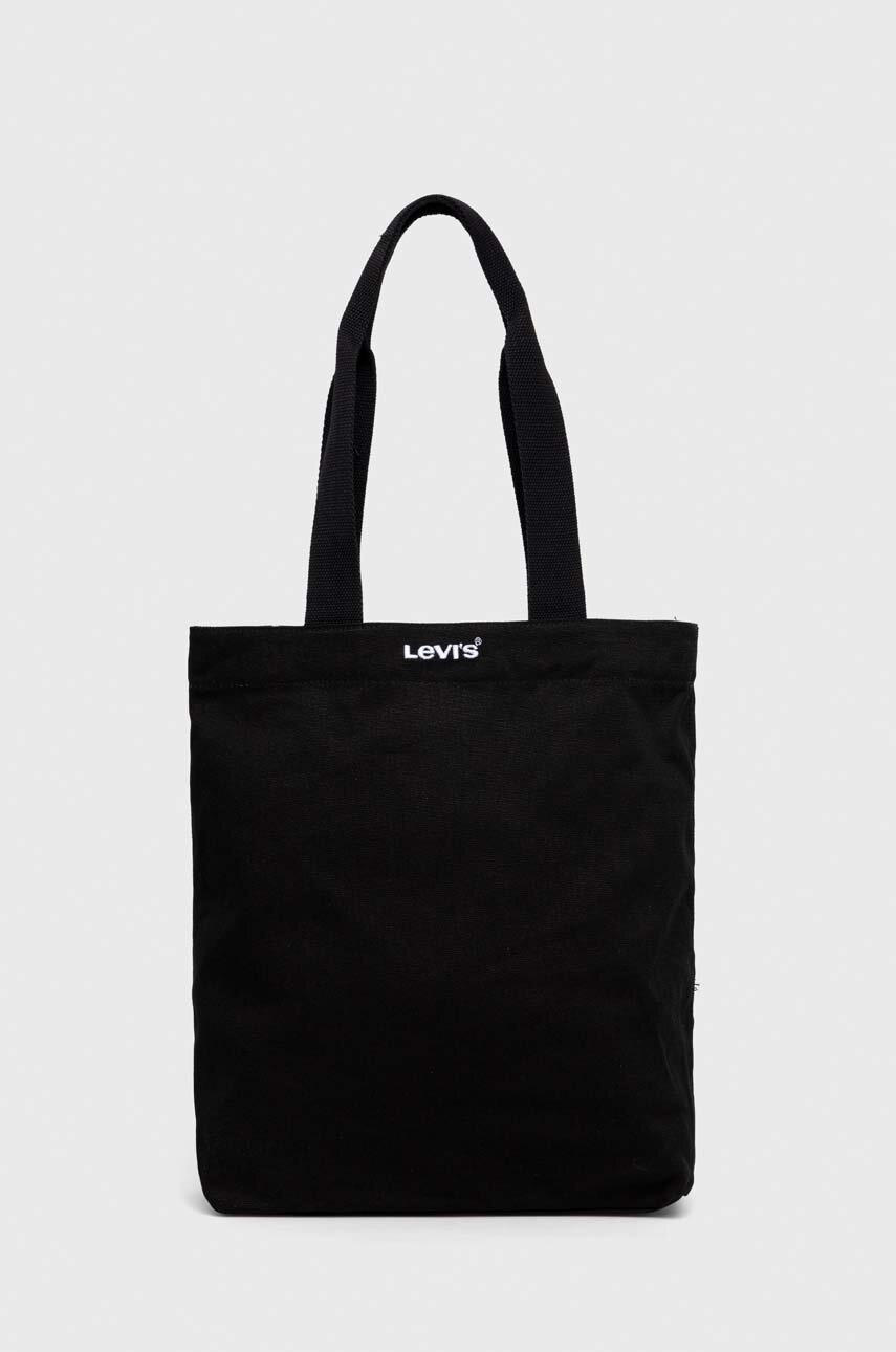 

Памучна чанта Levi's в черно, Черен