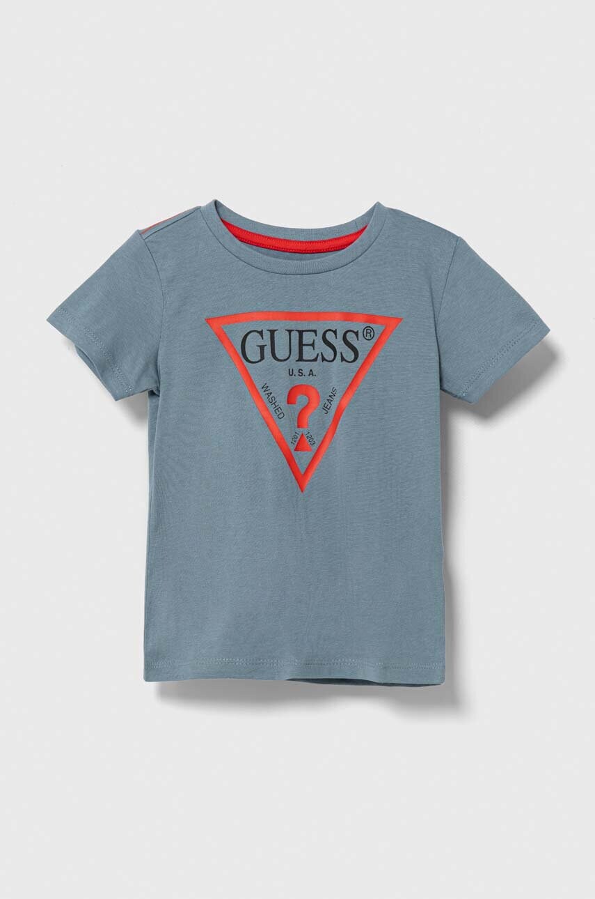 

Дитяча бавовняна футболка Guess з принтом