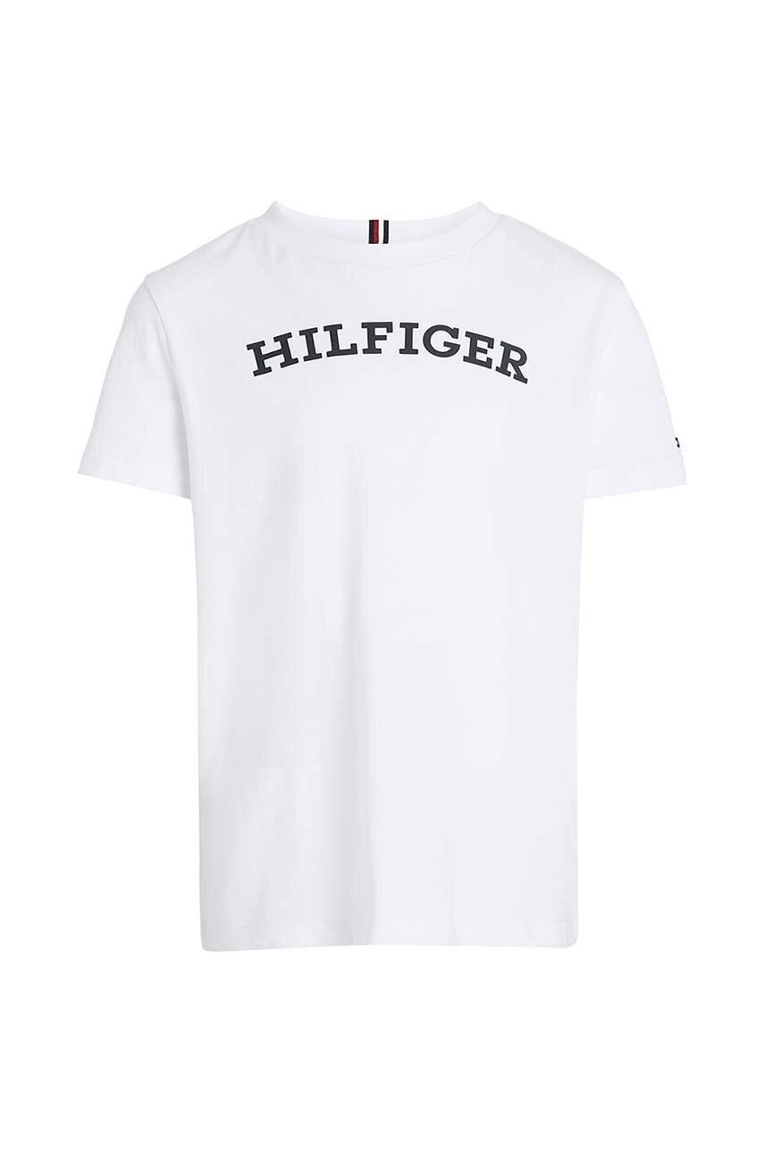 

Дитяча бавовняна футболка Tommy Hilfiger колір білий з принтом