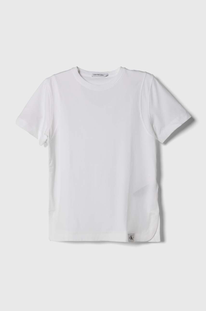 

Детска тениска Calvin Klein Jeans в бяло, Бял