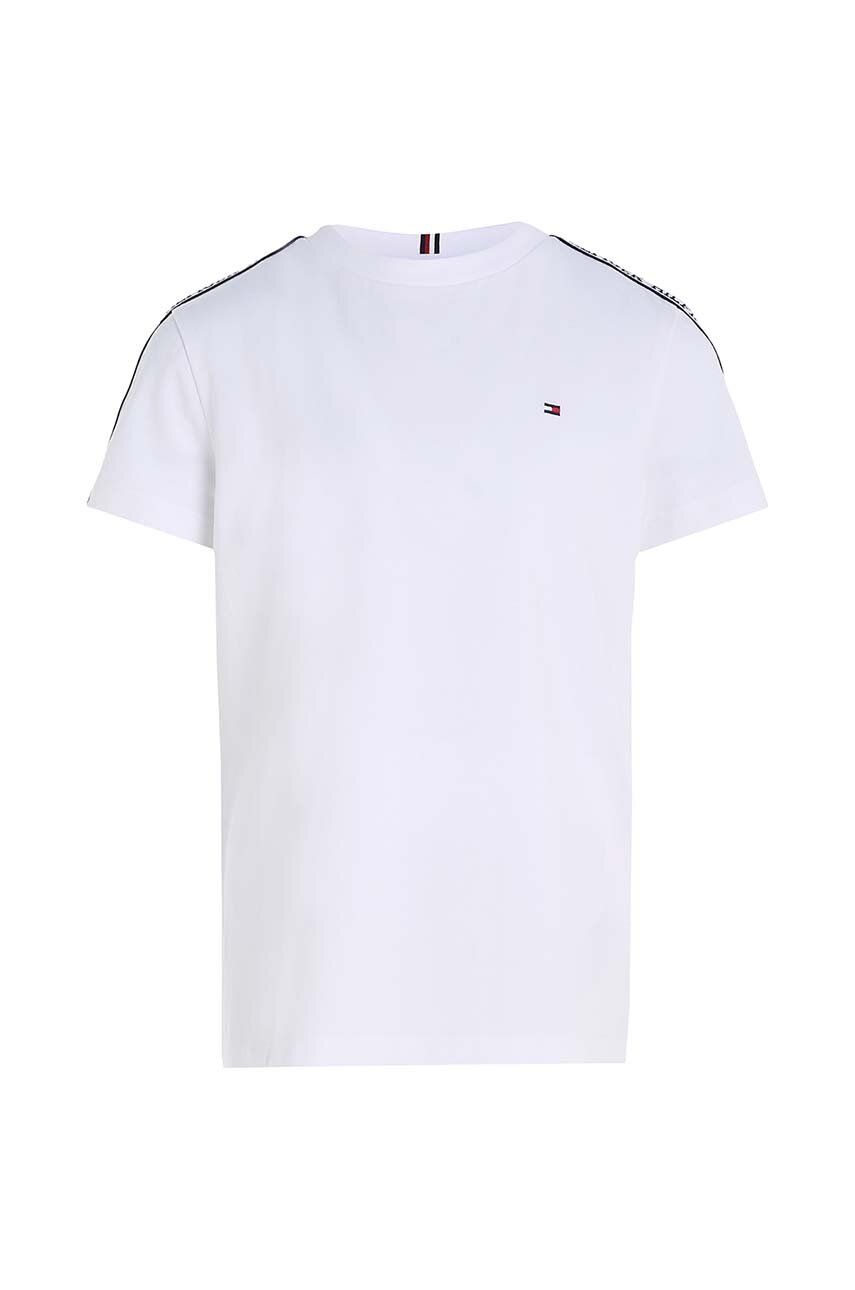 Dětské tričko Tommy Hilfiger bílá barva, s aplikací - bílá - 93 % Bavlna