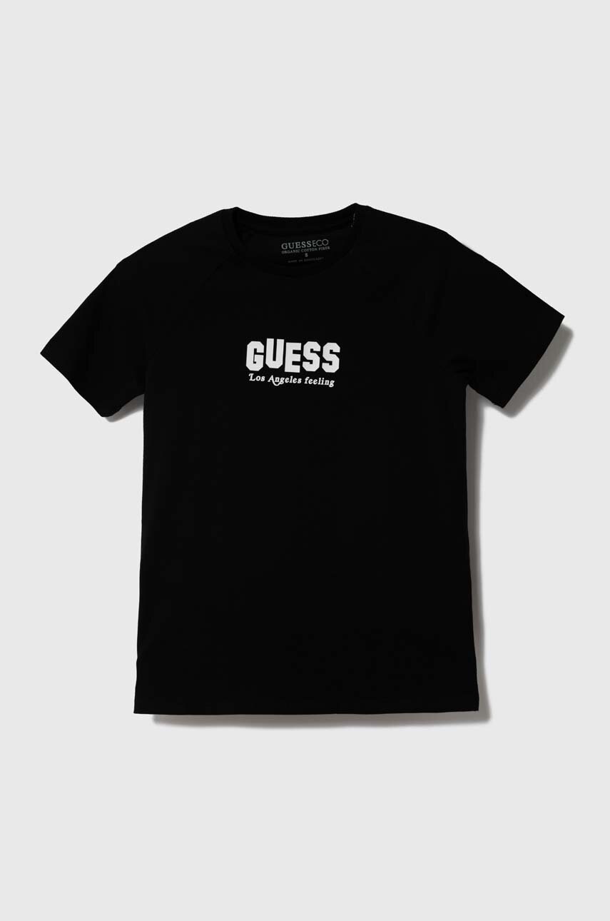 

Детская футболка Guess цвет чёрный с принтом