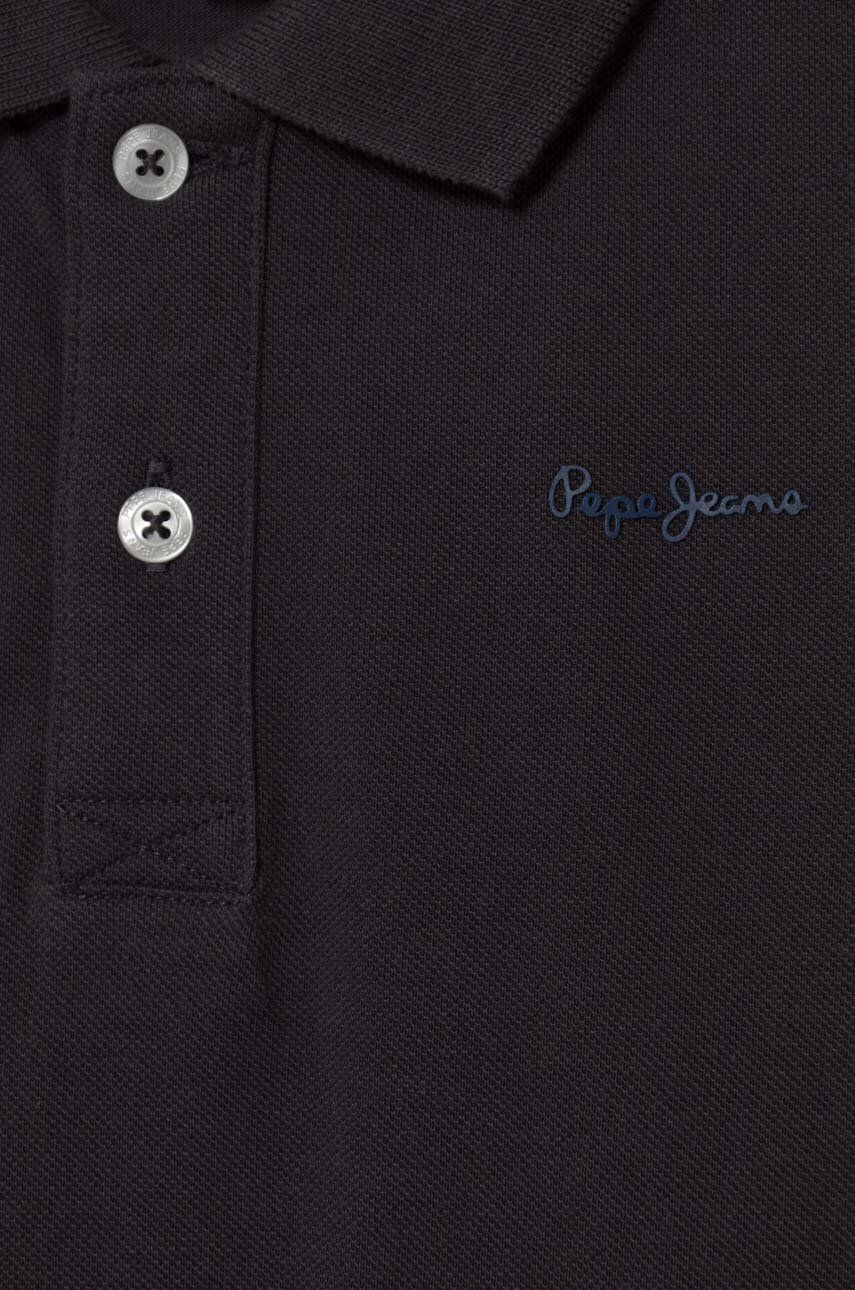 Pepe Jeans Tricouri Polo Din Bumbac Pentru Copii Culoarea Gri, Neted