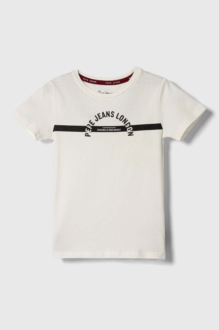E-shop Dětské bavlněné tričko Pepe Jeans bílá barva, s potiskem