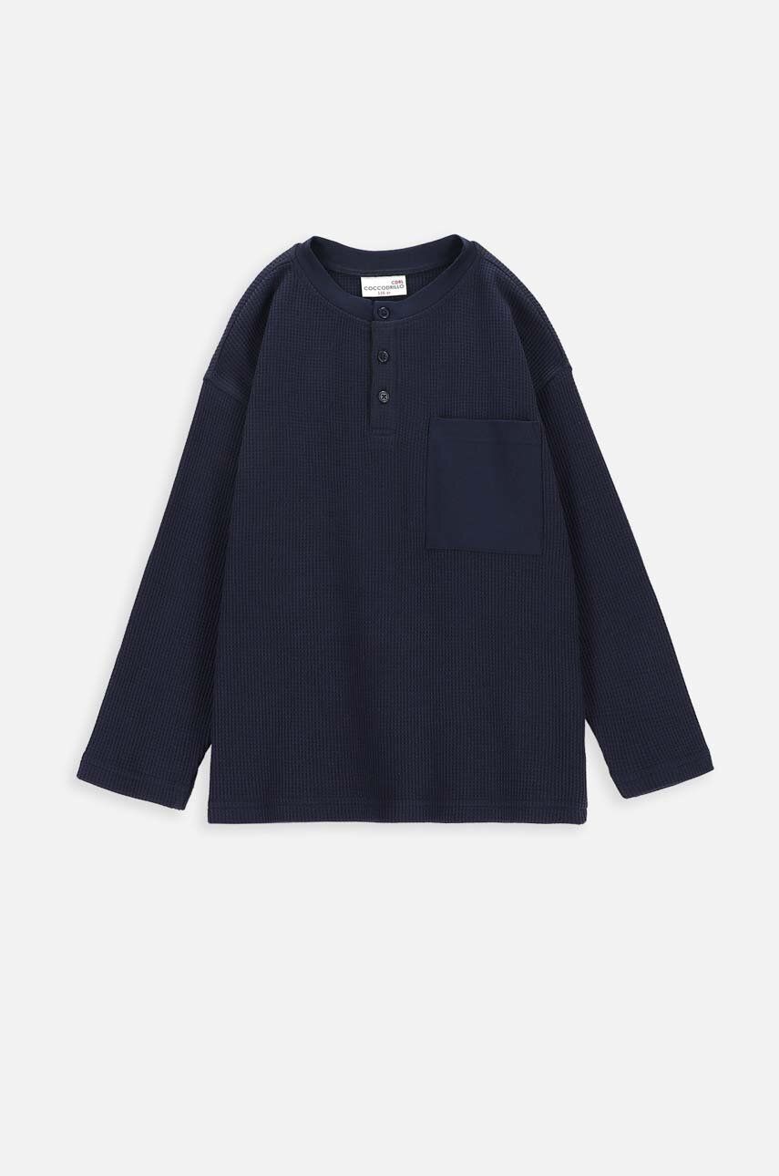 E-shop Dětská bavlněná košile s dlouhým rukávem Coccodrillo tmavomodrá barva
