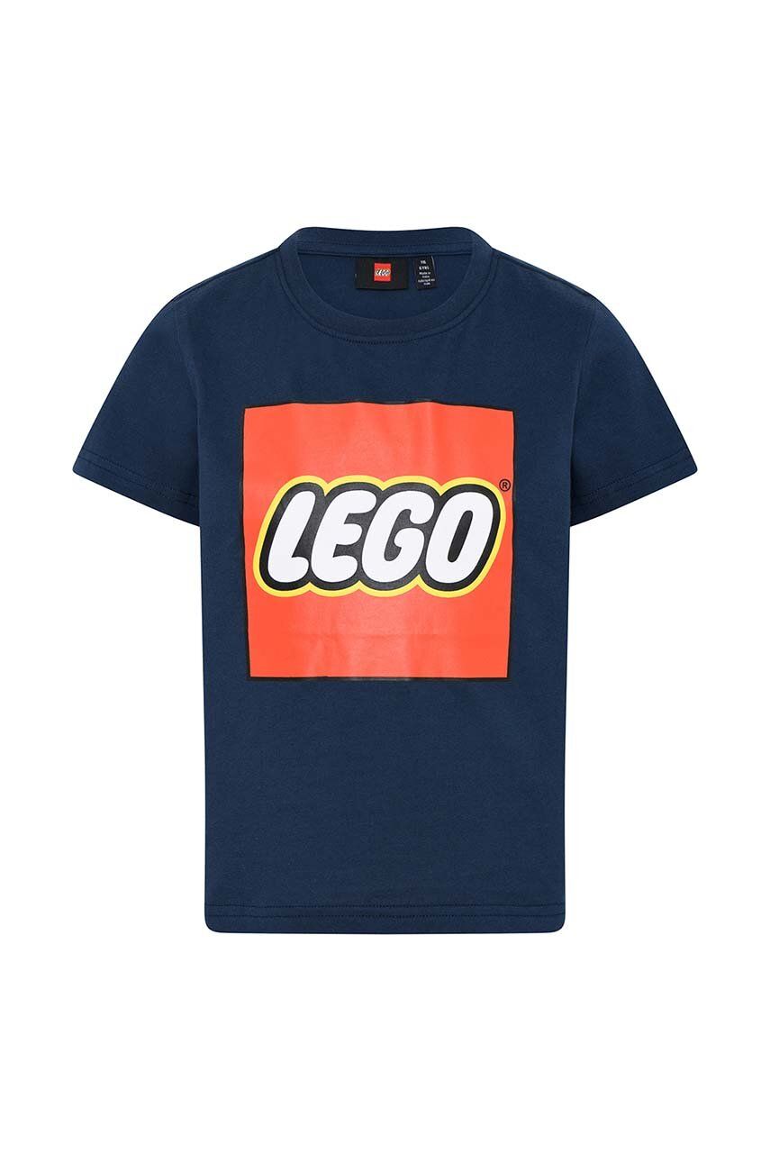 Lego tricou de bumbac pentru copii culoarea albastru marin, cu imprimeu