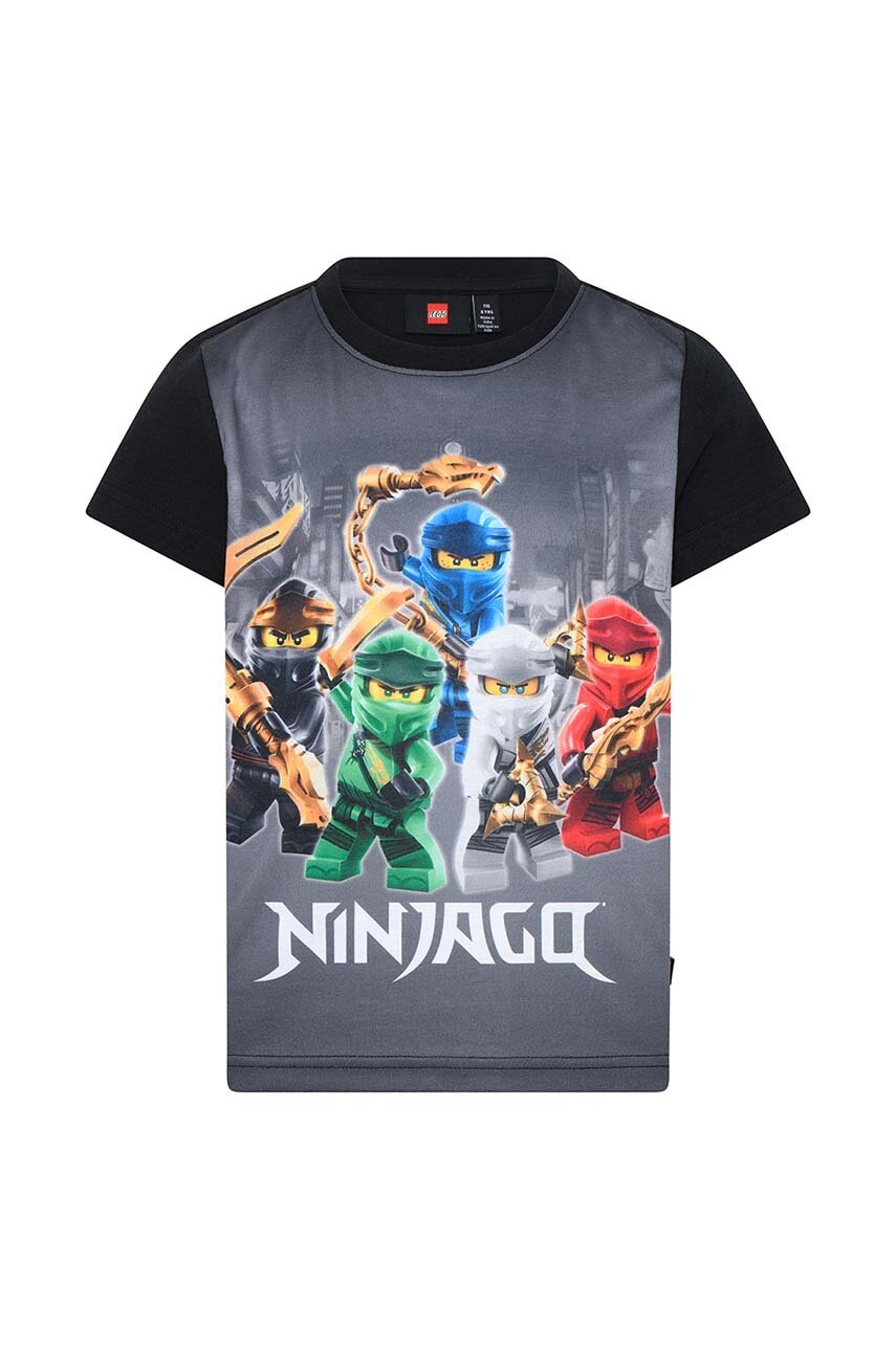 Lego tricou de bumbac pentru copii culoarea negru, cu imprimeu