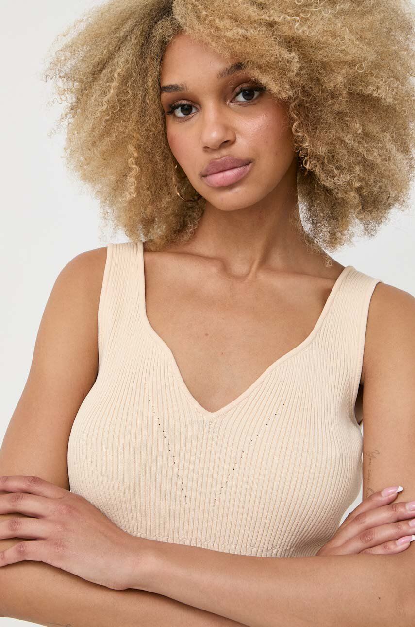 Notes Du Nord Top Hollie Knitted Femei, Culoarea Bej