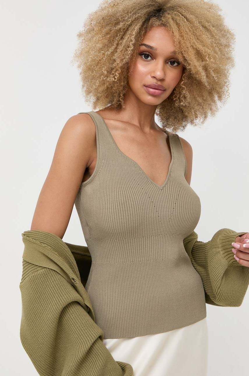 Notes Du Nord Top Hollie Knitted Femei, Culoarea Verde