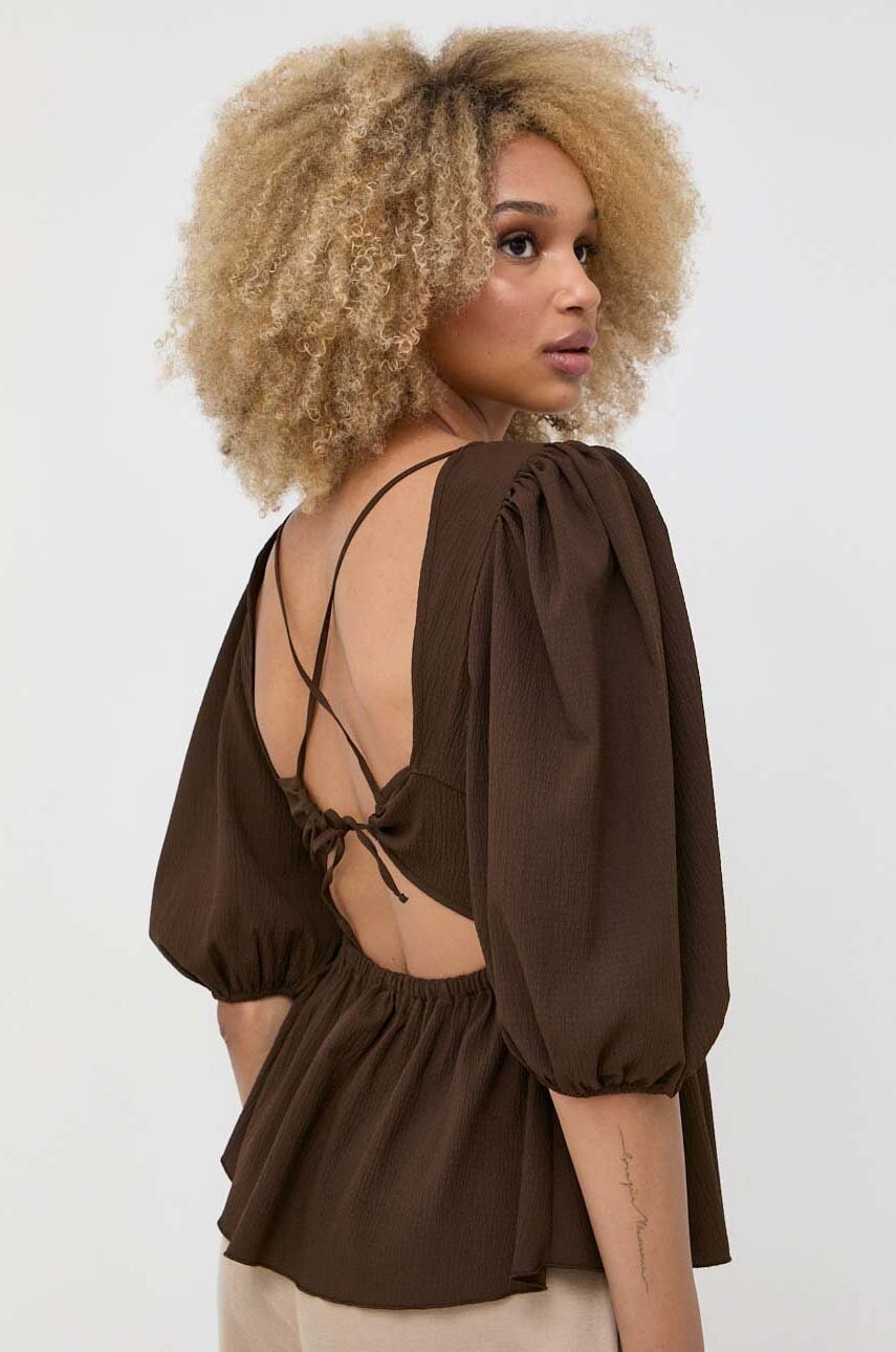 Notes du Nord bluza Carrie femei, culoarea maro, neted