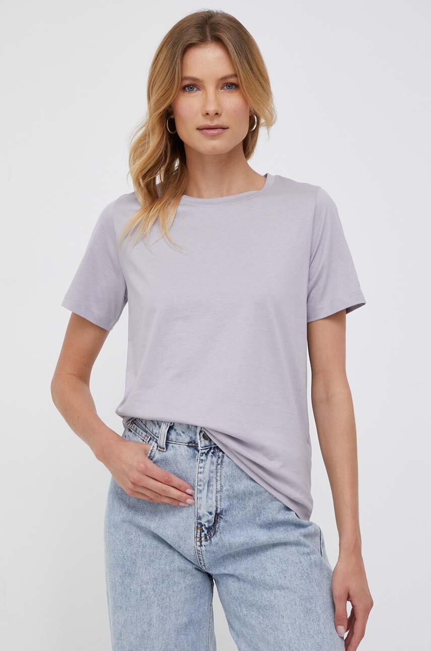 

Памучна тениска Calvin Klein в лилаво, Виолетов