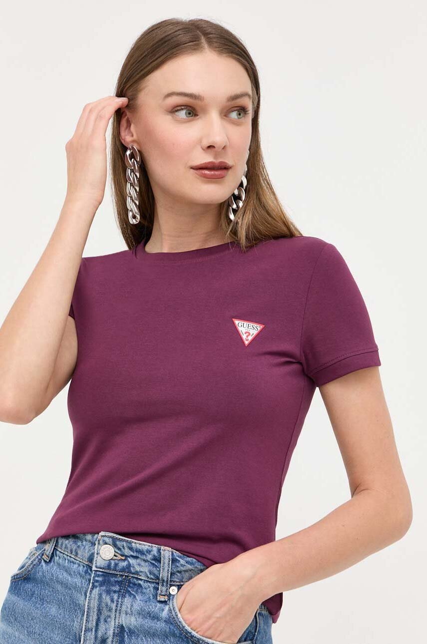 

Футболка Guess женская цвет фиолетовый