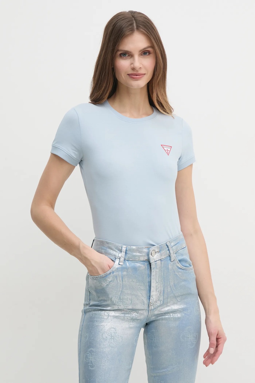

Тениска Guess в синьо, Син